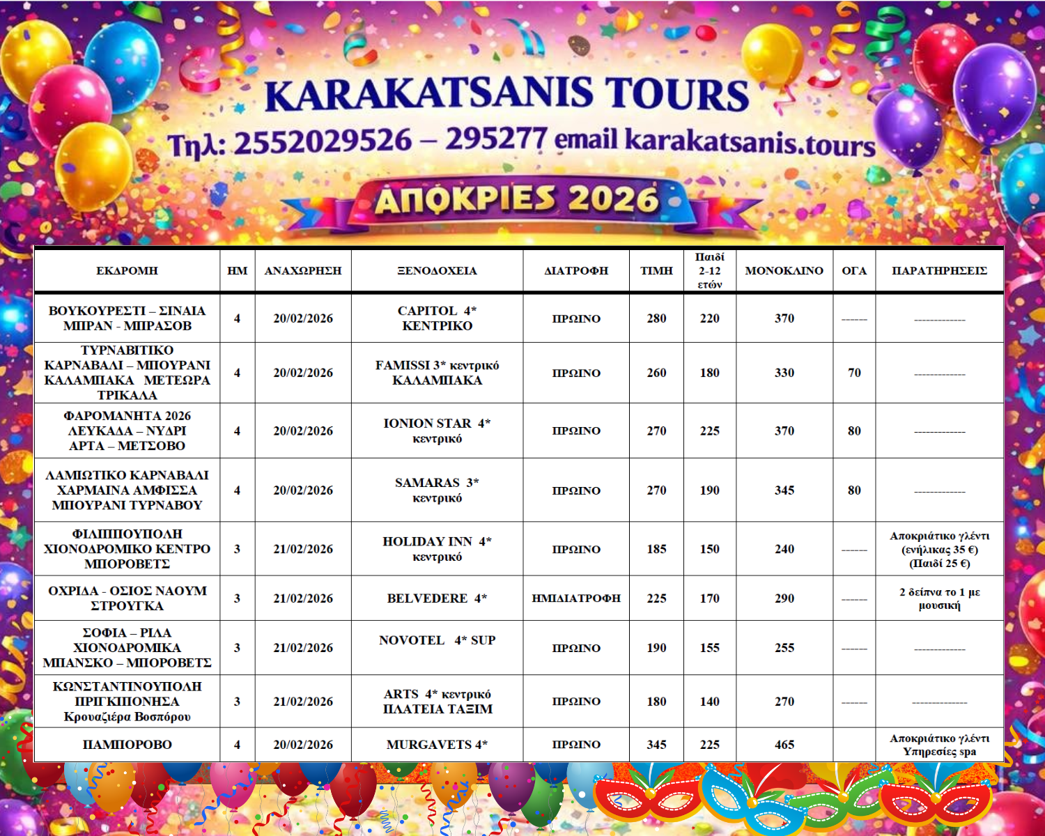 Απίθανοι Αποκριάτικοι προορισμοί για το Καρναβάλι και την Καθαρά Δευτέρα